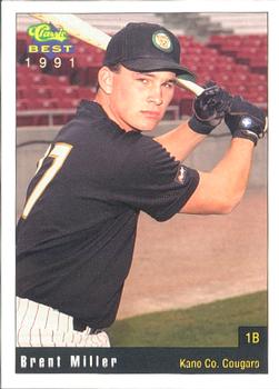 1991 Classic Best Kane County Cougars #18 Brent Miller Front