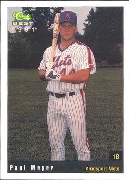 1991 Classic Best Kingsport Mets #9 Paul Meyer Front