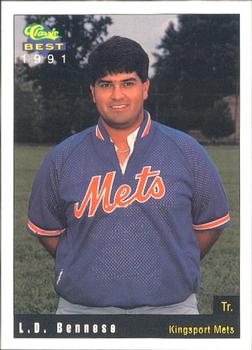 1991 Classic Best Kingsport Mets #25 L.D. Bennese Front