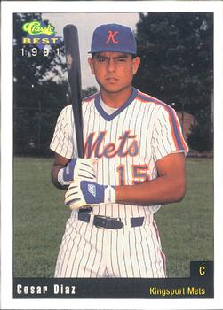 1991 Classic Best Kingsport Mets #27 Cesar Diaz Front