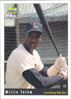 1991 Classic Best Lynchburg Red Sox #18 Willie Tatum Front