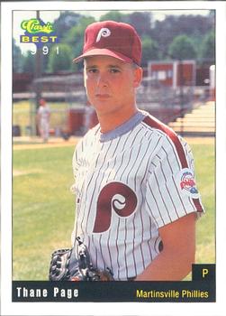 1991 Classic Best Martinsville Phillies #19 Thane Page Front