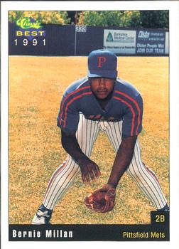 1991 Classic Best Pittsfield Mets #11 Bernie Millan Front
