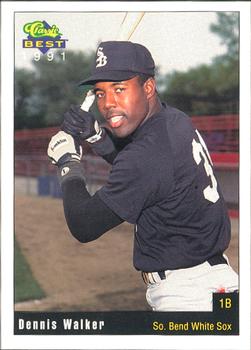1991 Classic Best South Bend White Sox #6 Dennis Walker Front