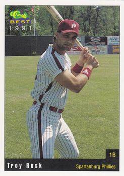 1991 Classic Best Spartanburg Phillies #15 Troy Rusk Front