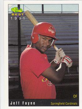 1991 Classic Best Springfield Cardinals #16 Jeff Fayne Front