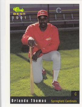 1991 Classic Best Springfield Cardinals #26 Orlando Thomas Front