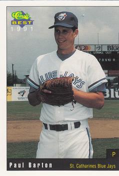 1991 Classic Best St. Catharines Blue Jays #18 Paul Barton Front
