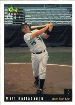 1991 Classic Best Utica Blue Sox #10 Matt Hattabaugh Front