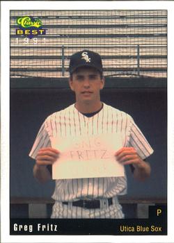 1991 Classic Best Utica Blue Sox #19 Greg Fritz Front