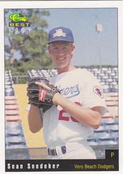 1991 Classic Best Vero Beach Dodgers #12 Sean Snedeker Front