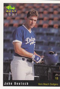 1991 Classic Best Vero Beach Dodgers #18 John Deutsch Front