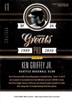 2011 Panini Limited - Greats #1 Ken Griffey Jr. Back