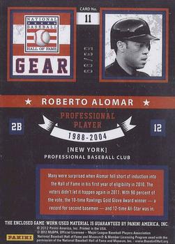 2011 Panini Limited - Hall of Fame Gear #11 Roberto Alomar Back