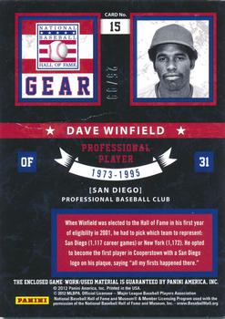 2011 Panini Limited - Hall of Fame Gear #15 Dave Winfield Back