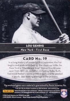 2011 Panini Limited - Materials Prime #19 Lou Gehrig Back