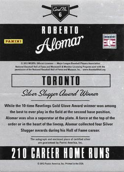 2011 Panini Limited - Silver Sluggers Signatures #6 Roberto Alomar Back