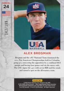 2011 Panini Limited - USA Baseball National Team #24 Alex Bregman Back