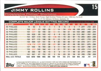 2012 Topps Chrome #15 Jimmy Rollins Back
