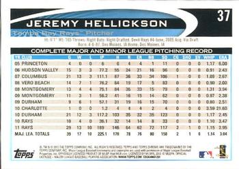 2012 Topps Chrome #37 Jeremy Hellickson Back