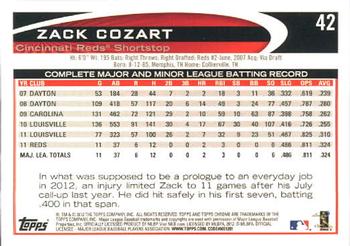 2012 Topps Chrome #42 Zack Cozart Back