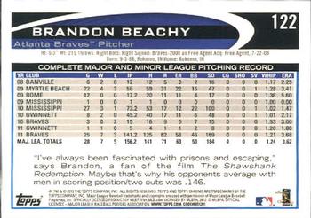 2012 Topps Chrome #122 Brandon Beachy Back