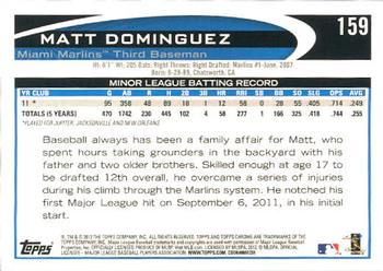 2012 Topps Chrome #159 Matt Dominguez Back