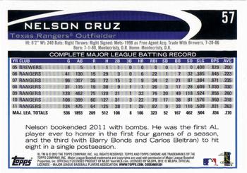 2012 Topps Chrome #57 Nelson Cruz Back