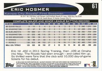 2012 Topps Chrome #61 Eric Hosmer Back