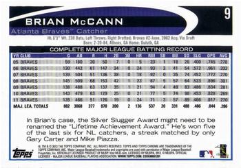 2012 Topps Chrome #9 Brian McCann Back