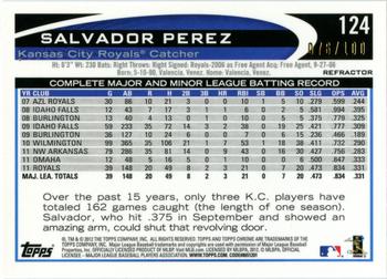 2012 Topps Chrome - Black Refractors #124 Salvador Perez Back