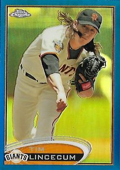 2012 Topps Chrome - Blue Refractors #1 Tim Lincecum Front