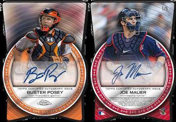 2012 Topps Chrome - Cut From the Same Cloth Autographs #CC-MP Buster Posey / Joe Mauer Front