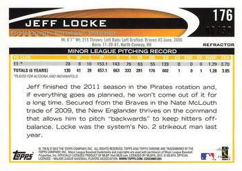 2012 Topps Chrome - Gold Refractors #176 Jeff Locke Back