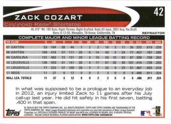 2012 Topps Chrome - Refractors #42 Zack Cozart Back