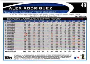 2012 Topps Chrome - Refractors #49 Alex Rodriguez Back