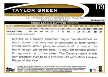 2012 Topps Chrome - Refractors #179 Taylor Green Back