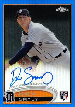 2012 Topps Chrome - Rookie Autographs Blue Refractors #191 Drew Smyly Front