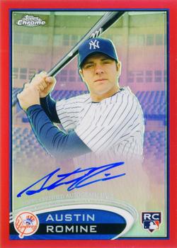 2012 Topps Chrome - Rookie Autographs Red Refractors #156 Austin Romine Front