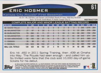 2012 Topps Chrome - X-Fractors #61 Eric Hosmer Back