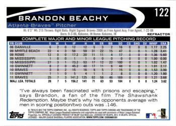 2012 Topps Chrome - X-Fractors #122 Brandon Beachy Back