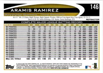 2012 Topps Chrome - X-Fractors #146 Aramis Ramirez Back