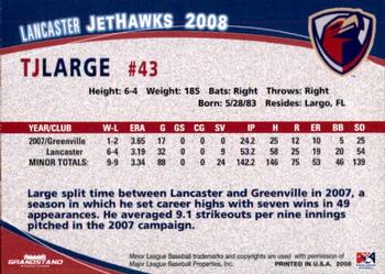 2008 Grandstand Lancaster JetHawks #15 T.J. Large Back