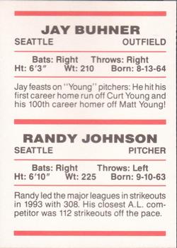 1995 Red Foley #NNO Jay Buhner / Randy Johnson Back