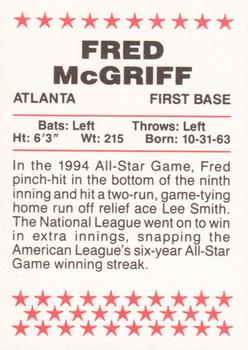 1995 Red Foley #NNO Fred McGriff Back