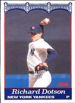 1989 Score New York Yankees #23 Richard Dotson Front