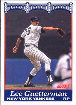 1989 Score New York Yankees #24 Lee Guetterman Front