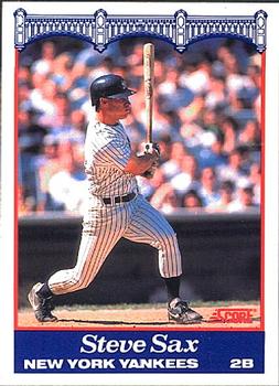 1989 Score New York Yankees #2 Steve Sax Front