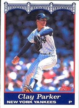 1989 Score New York Yankees #30 Clay Parker Front