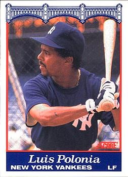 1989 Score New York Yankees #4 Luis Polonia Front